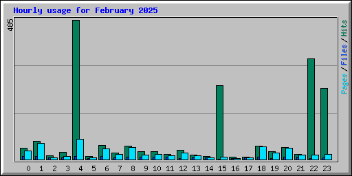 Hourly usage for February 2025